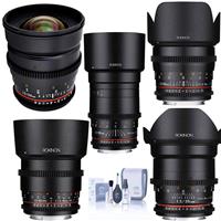 Rokinon Cine DS Lens Bundle for Canon EF, 24mm, 35mm, 50mm, 85mm 