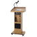 AmpliVox S500 Sound Column Lectern with 50 Watt Multimedia Stereo Amplifier, Cardioid Dynamic Handheld Mic, 2 Tilt 'n Wheels Casters, Mahagony: Picture 1 thumbnail