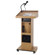 AmpliVox S500 Sound Column Lectern with 50 Watt Multimedia Stereo Amplifier, Cardioid Dynamic Handheld Mic, 2 Tilt 'n Wheels Casters, Walnut: Picture 1 thumbnail