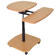 AmpliVox SN3390 Computer Cart, 29-36" Adjustable Height, Teak Color Shelves: Picture 2 thumbnail