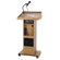 AmpliVox SSG500 Sound Column Lectern with Electret Gooseneck Mic, 50 Watt Multimedia Stereo Amplifier, 2 Tilt 'n Wheels Casters, Light Oak: Picture 1 thumbnail
