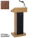 AmpliVox SSG500 Sound Column Lectern with Electret Gooseneck Mic, 50 Watt Multimedia Stereo Amplifier, 2 Tilt 'n Wheels Casters, Walnut: Picture 4 thumbnail