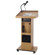 AmpliVox SSG500 Sound Column Lectern with Electret Gooseneck Mic, 50 Watt Multimedia Stereo Amplifier, 2 Tilt 'n Wheels Casters, Walnut: Picture 1 thumbnail