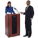 AmpliVox SWG450 Wireless Presidential Plus Lectern with Electret Gooseneck Mic, 50W Multimedia Stereo Amplifier, Wireless Handheld Mic, Medium Oak: Picture 2 thumbnail