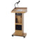 AmpliVox SWG500 Wireless Sound Column Lectern with Electret Gooseneck Mic, 50W Multimedia Stereo Amplifier, Wireless Lapel Mic, Light Oak: Picture 1 thumbnail