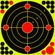 Aries 12x12" Splatter Adhesive Bullseye Fluorescent Yellow Shooting Target Stickers, 10 Pack
