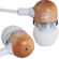 Gaiam Wood Ear Buds with Microphone, White: Picture 4 thumbnail