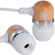 Gaiam Wood Ear Buds with Microphone, White: Picture 1 thumbnail