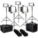 Ikan Lyra Bi-Color 5-Point Soft Panel LED Light Kit, Includes 2x LB10 LED Light, 3x LB5 LED Light, 5x HD Stand, 5x Barn Doors with Intensifier, 5x Gold Mount Battery Plate, 5x V-Mount Battery Plate, 5x Power Supply with Cable, 5x Remote Control, 5x Yoke Mount, 2x Light Bag and 2x Stand Bag 