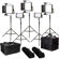 Ikan Lyra Bi-Color 5-Point Soft Panel LED Light Kit, Includes 3x LB10 LED Light, 2x LB5 LED Light, 5x HD Stand, 5x Barn Doors with Intensifier, 5x Gold Mount Battery Plate, 5x V-Mount Battery Plate, 5x Power Supply with Cable, 5x Remote Control, 5x Yoke Mount, 2x Light Bag and 2x Stand Bag 