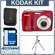 Kodak C182 12 Megapixel Zoom Digital Camera Kit,- Red- with 4GB SD Memory Card, Camera Case, Table Top Tripod,: Picture 5 thumbnail