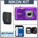Nikon Coolpix S3300 Digital Camera kit - Purple - with 8GB SD Memory Card, Camera Case, Adorama Cleaning Kit: Picture 5 thumbnail