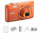 Nikon Coolpix S3500 Digital Camera, Orange - BUNDLE - with 16GB SDHC Card, Camera Pouch, Spare Lithium Battery, Tripod with 3-Way Panhead, Adorama Lens Cleaning Kit: Picture 2 thumbnail