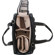 Jill-e Jill.e Combo Weatherproof Large Black Rolling Camera Bag, (Leather & Black Suede) and Weatherproof Medium Black Leather Camera Bag (Cream Piping Trim Exterior): Picture 4 thumbnail