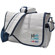 Jill-e Weather Resistant Sailcloth Messenger Style Electronics Bag, White with Navy Blue Accent: Picture 5 thumbnail