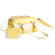 Jill-e Jill.e Weatherproof Small Yellow Nylon Camera Bag with Cream Leather Trim Exterior, Velcro Divider Interior - with FREE Jill-e Yellow Wristlet (a $29.99 Value): Picture 4 thumbnail