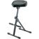 K&M 14047 Pneumatic Stool with Leather Seat & Spring-Loaded Clamping Knob, Black