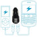 Lenmar AIDCU2 Dual USB Auto Charger for Smartphones, iPad/Tablets and Mp3 Players, Black: Picture 2 thumbnail