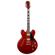Luna Athena Semi-Hollow-Body Electric Guitar, 22 Jumbo Frets, C Shape Neck, Rosewood Fingerboard, Trans Red 