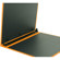 Michael Roger Tangerine Woven Cloth 3-Ring Binder (1" Ring Capacity) with Matte-Black Metal Binder Rings: Picture 1 thumbnail