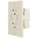 NewerTech Power2U AC 20A Wall Outlet with 2x USB Charging Ports and 2x AC 110/120V Socket, Ivory: Picture 1 thumbnail