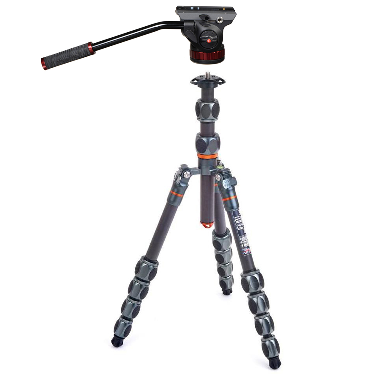 

3 Legged Thing Leo 2.0 5-Section CF Tripod System, Gray, with 502 Pro Video Head