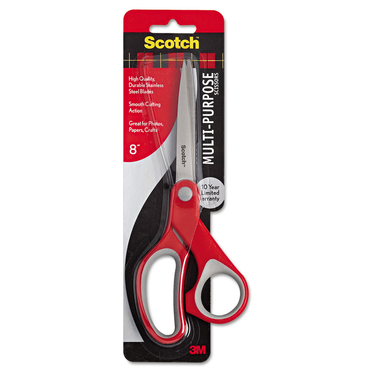 

3M Scotch Multi-Purpose Scissors, Gray/Red
