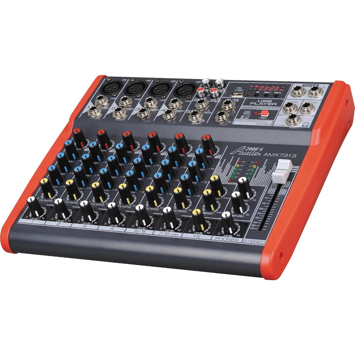 Image of Audio 2000s AMX7313 Professional 8-Channel Audio Mixer with USB
