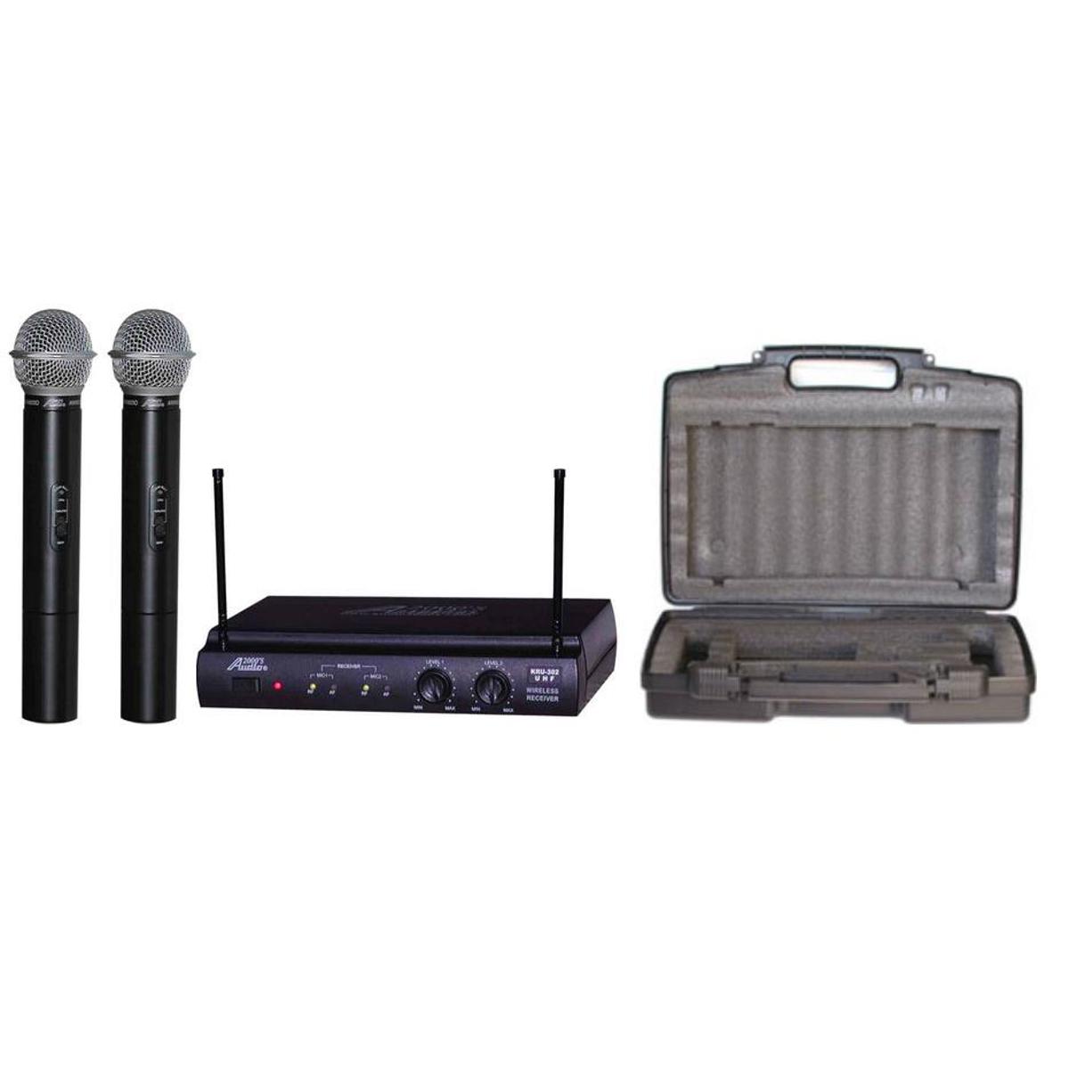 

Audio 2000s AWM6032U UHF 2-Channel Wireless Handheld Mic System, 2x Handheld Mic
