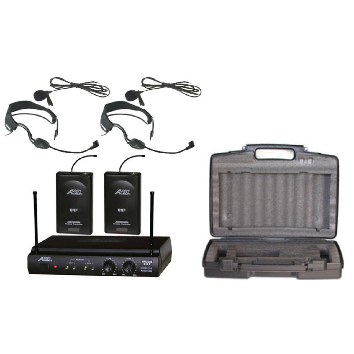 

Audio 2000s AWM6032UF UHF 2-Channel Wireless Headset/Lavalier Microphone System