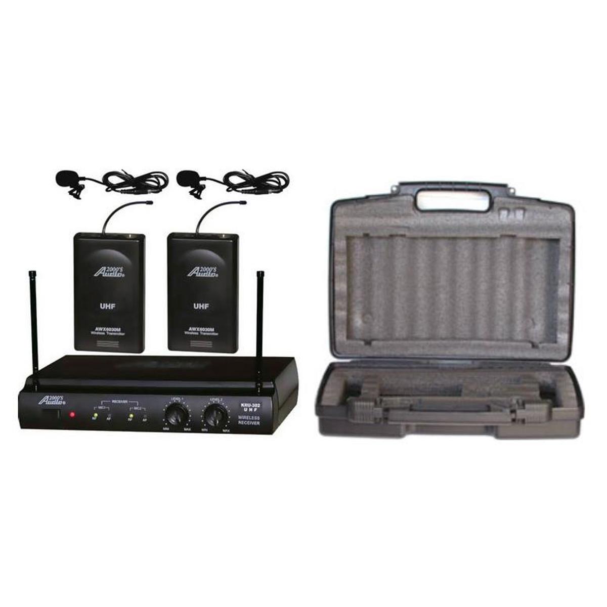 

Audio 2000s AWM6032UM UHF Dual-Channel Wireless Lavalier Microphone System