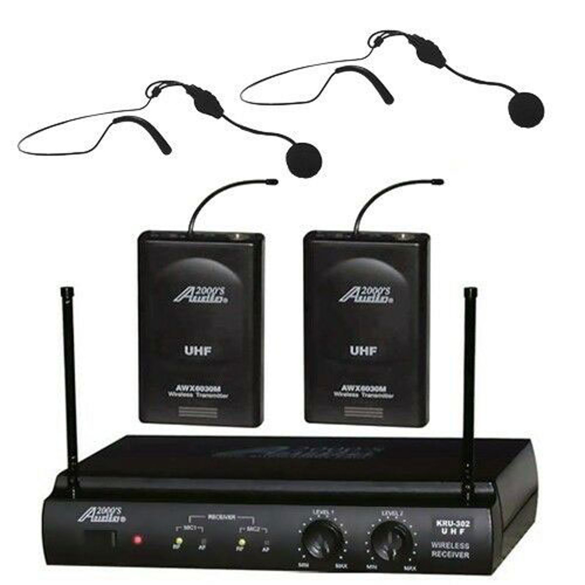 

Audio 2000s AWM6073DUM UHF Single-Channel Diversity Wireless Lavalier Mic System