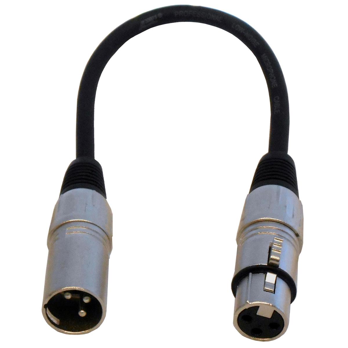 Image of Audio 2000s ADC203M 1'x6mm XLRF to XLRM Connector Shielded Balanced Audio Cable