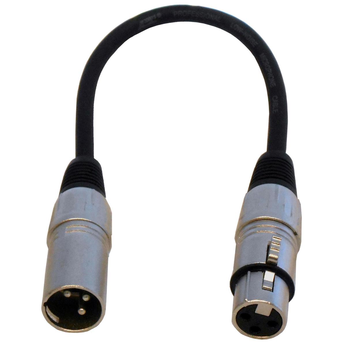 Image of Audio 2000s ADC203M 1'x6mm XLRF to XLRM Connector Shielded Balanced Audio Cable