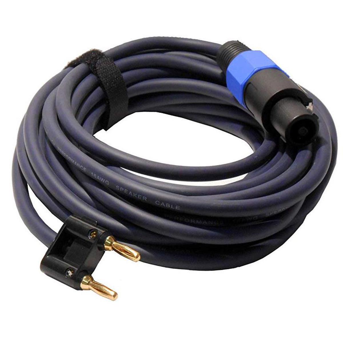 

Audio 2000s 25' 2-Pin speakON Male to Banana Premium Speaker Cable, 16AWG