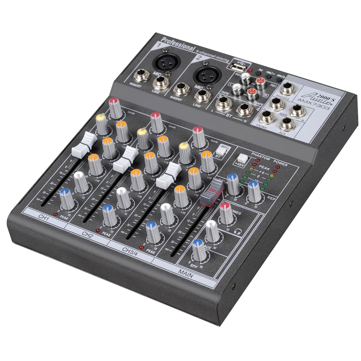 Image of Audio 2000s AMX7303 4-Channel Audio Mixer with USB &amp; DSP Processor