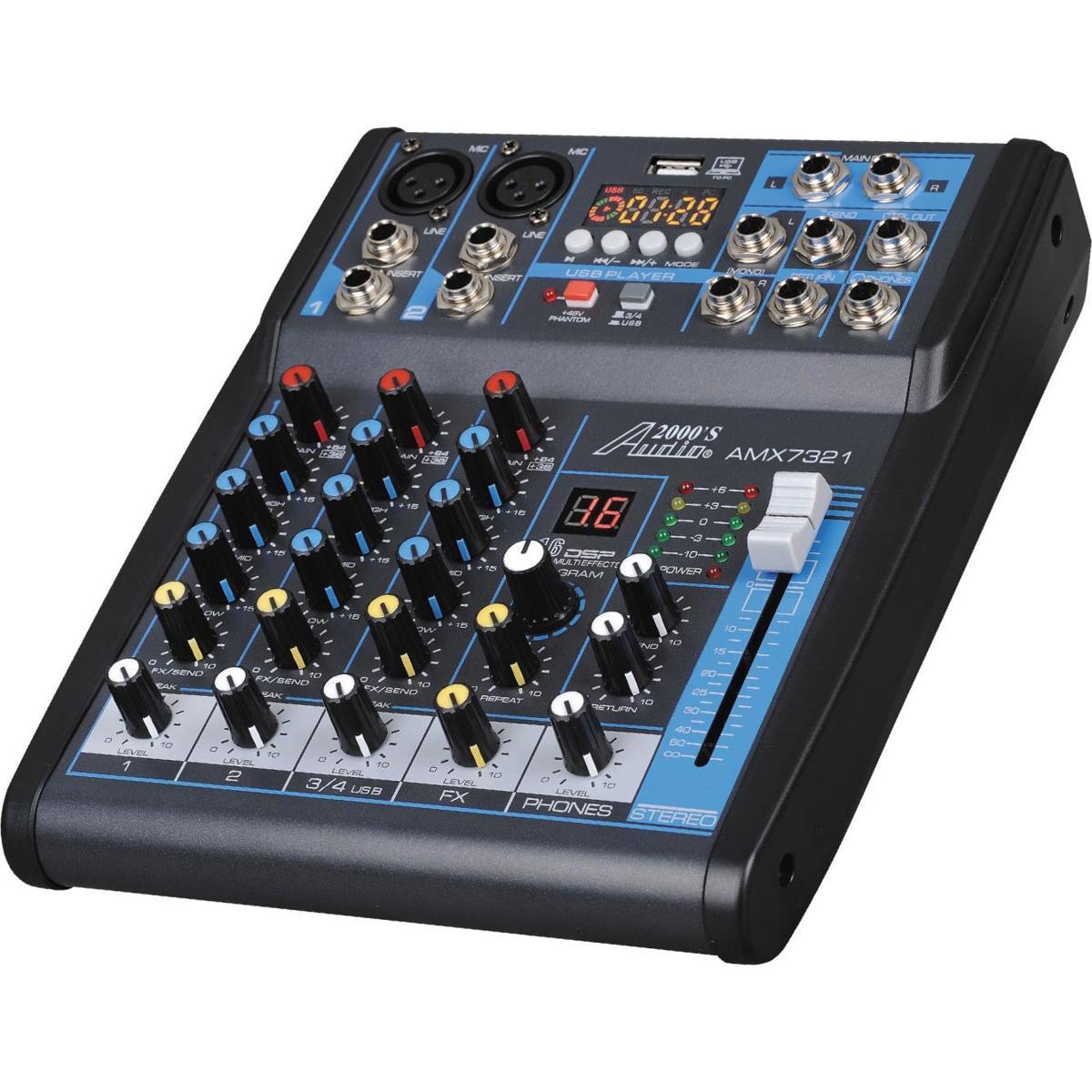 

Audio 2000s AMX7321 4-CH Audio Mixer with Bluetooth & DSP Sound Effects