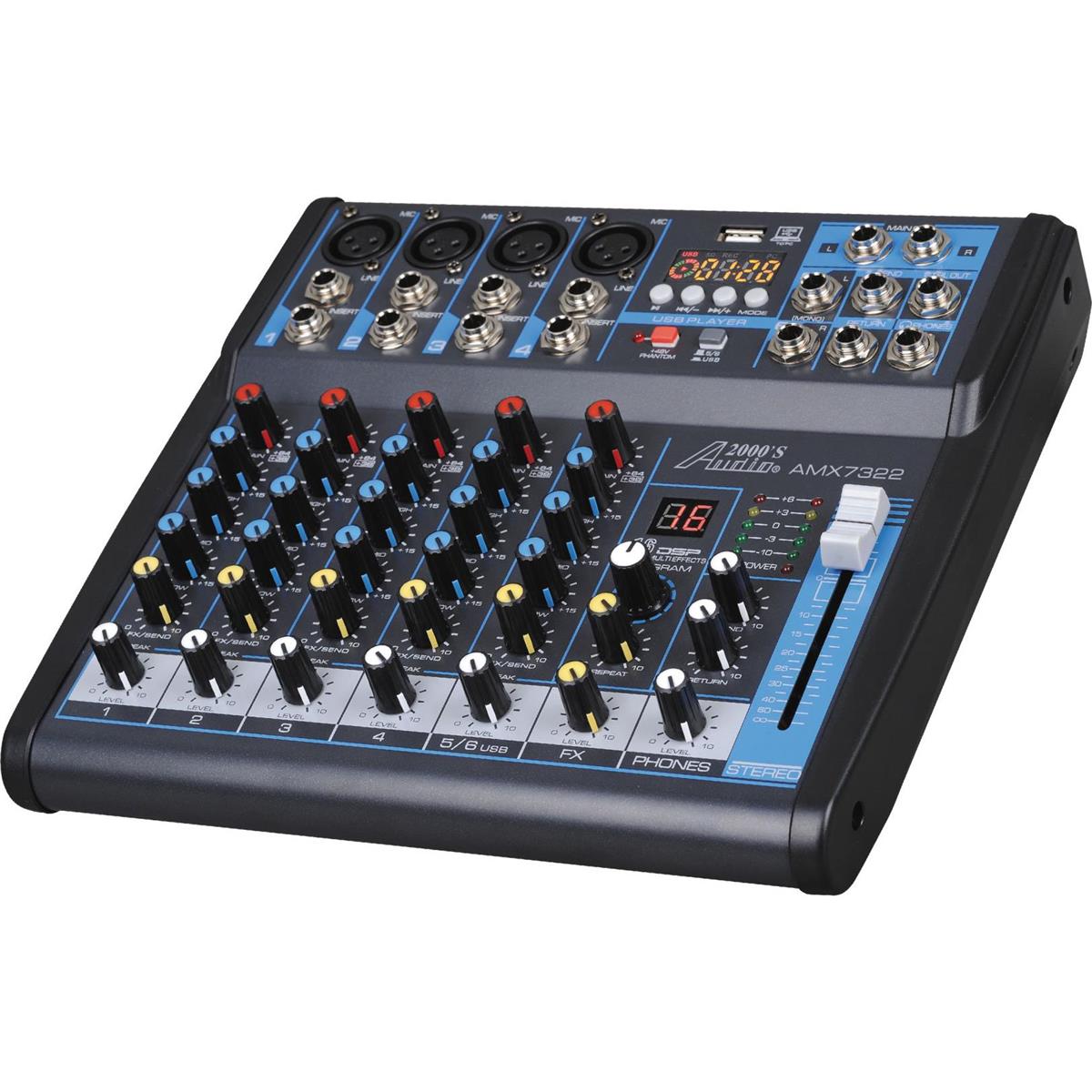 Image of Audio 2000s AMX7322 6-CH Audio Mixer with USB