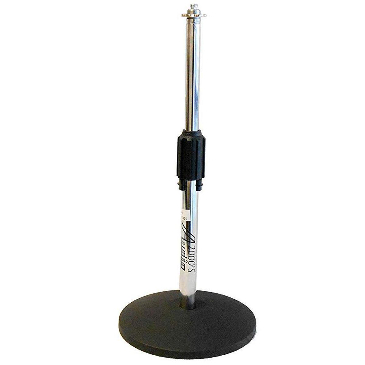 

Audio 2000s Desktop Mic Stand with Iron-Cast Round Base, 8.25"-13.75" Height