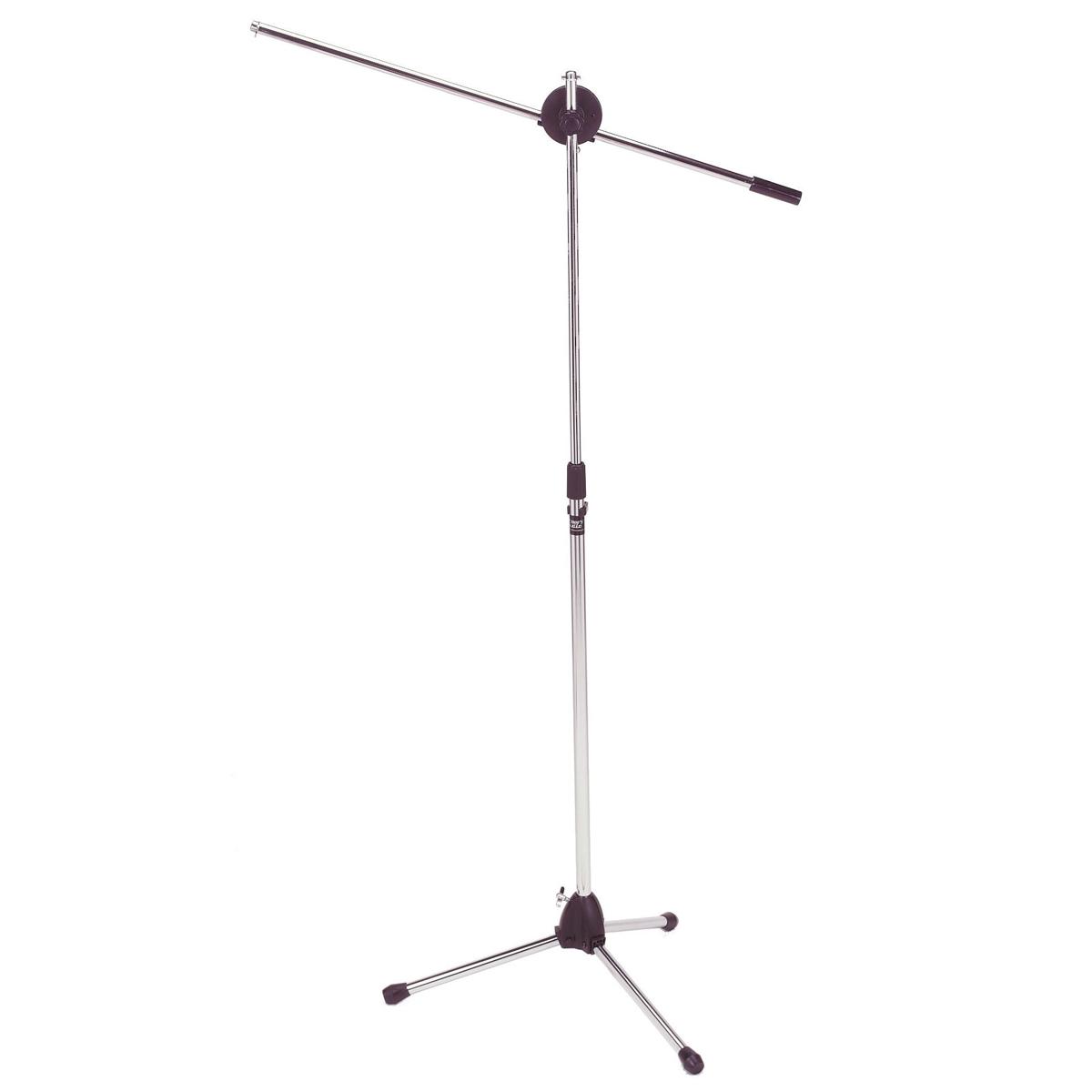 

Audio 2000s Floor Tripod Stand with Boom, Holds 2x Microphone, Chrome
