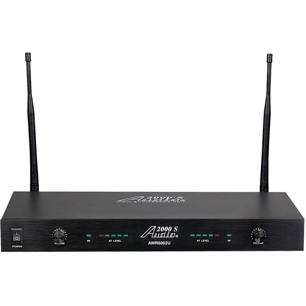 

Audio 2000s AWM6002U Handheld Wireless Mic System, AWR6002U Rx, 2x AWX6070 Mic