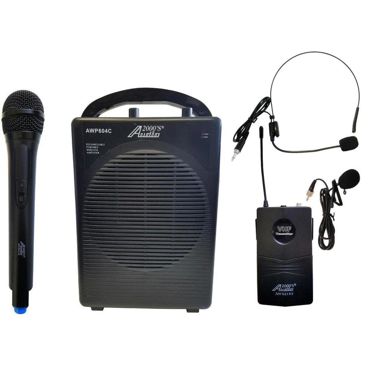 Image of Audio 2000s AWP604C-L 2-Ch Rechargeable VHF Wireless Lavalier/Handheld System