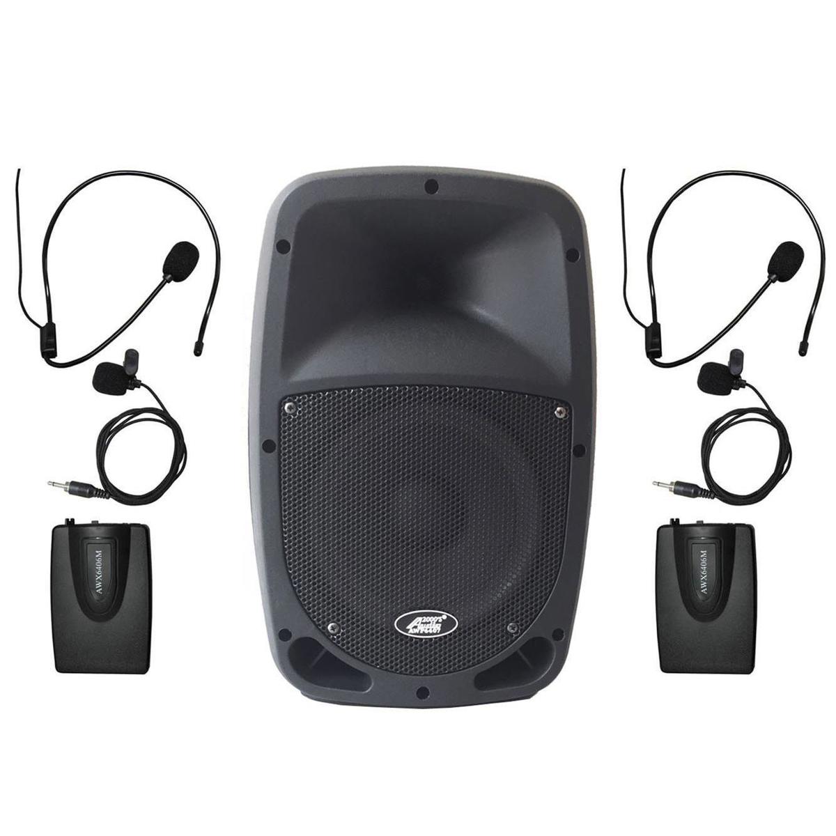 Image of Audio 2000s AWP6407-M 2-Ch Pull-N-Go All-In-One UHF Lavalier &amp; Headset System