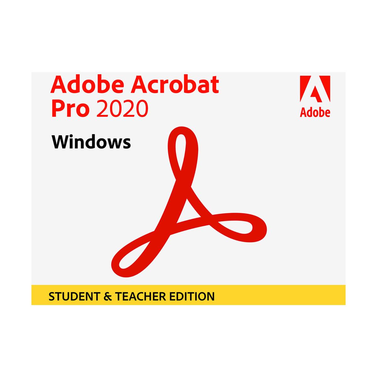 Adobe Acrobat Pro 2020 Student & Teacher Edition for Windows and Mac, DVD -  65311360