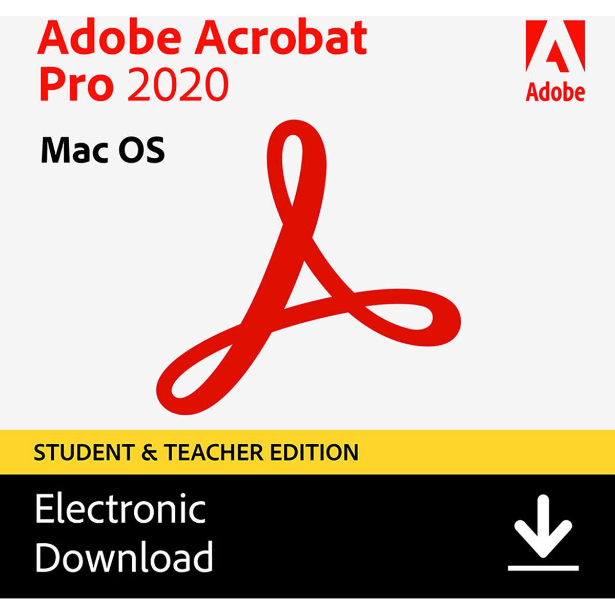 Adobe Acrobat Pro 2020 Software for Mac, Student & Teacher Edition, Download -  65312077