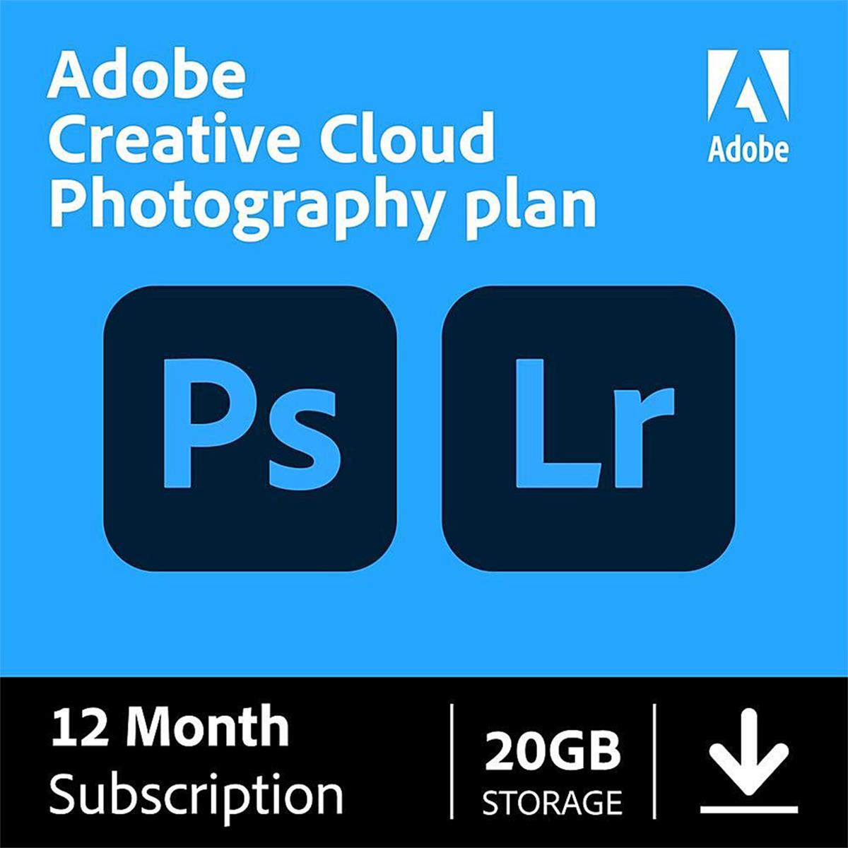 Image of Adobe Creative Cloud Photography Plan 1-Yr Subscription w/20GB Storage