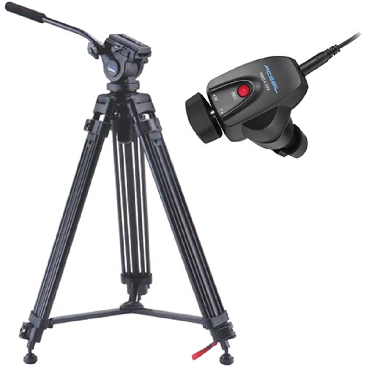

Acebil i-605DX Prosumer 3-Section Al Tripod w/H605 Head,RMC-L1DV Zoom Controller