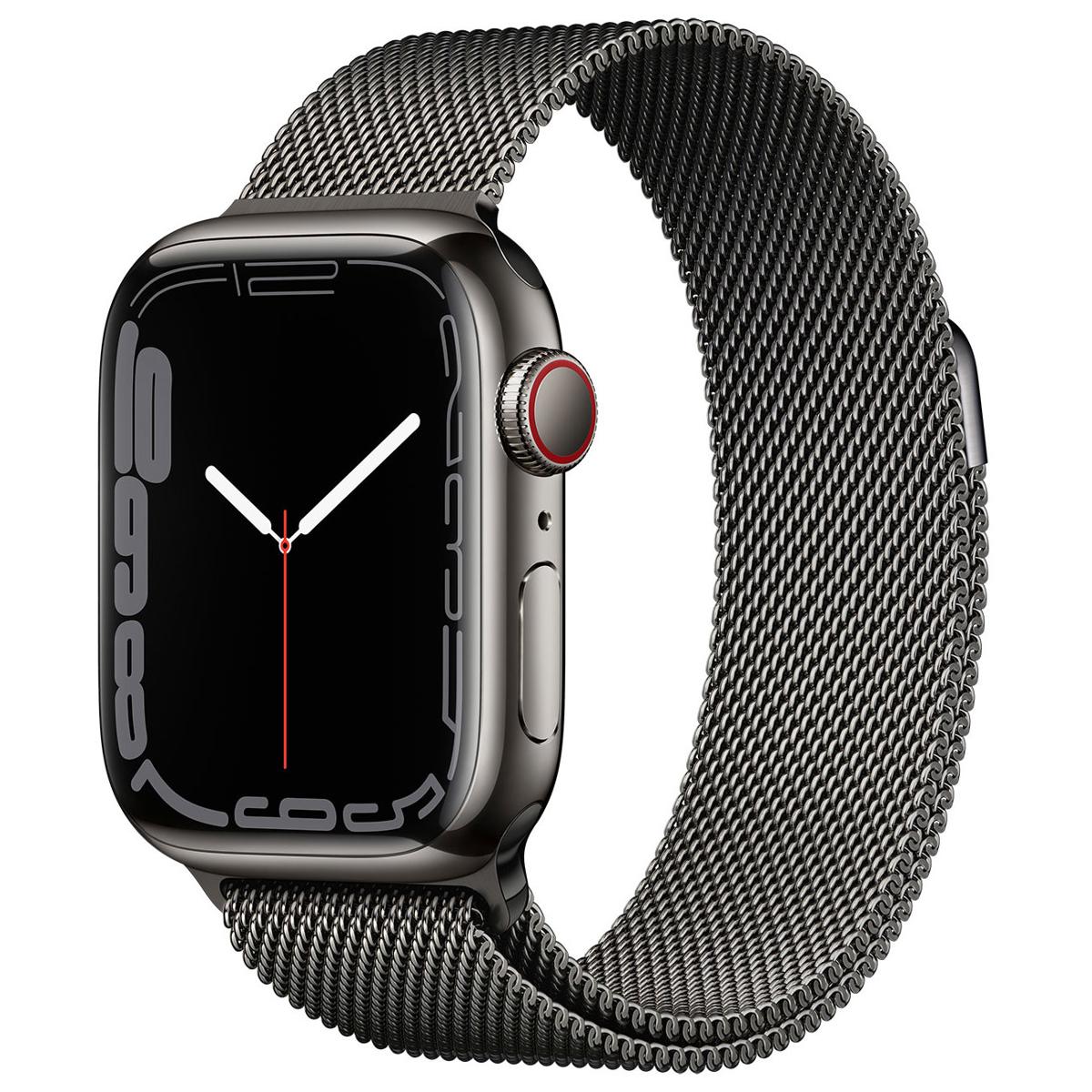 

Apple Watch Series 7 GPS+Cell, 41mm Graphite SS Case, Graphite Milanese Loop