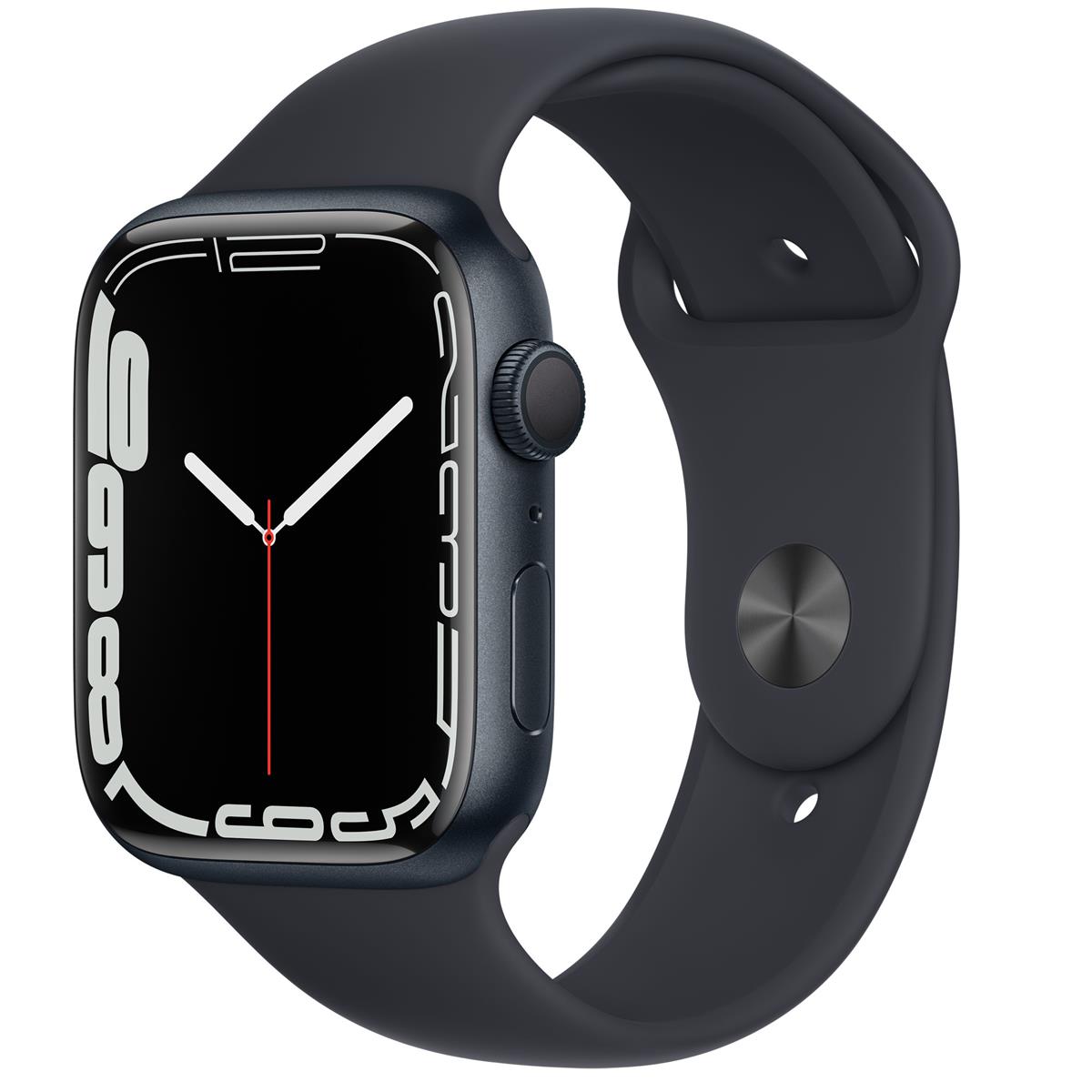 Apple Watch Series 7 GPS, 45mm Midnight AL Case w/Midnight Sport Band, Regular