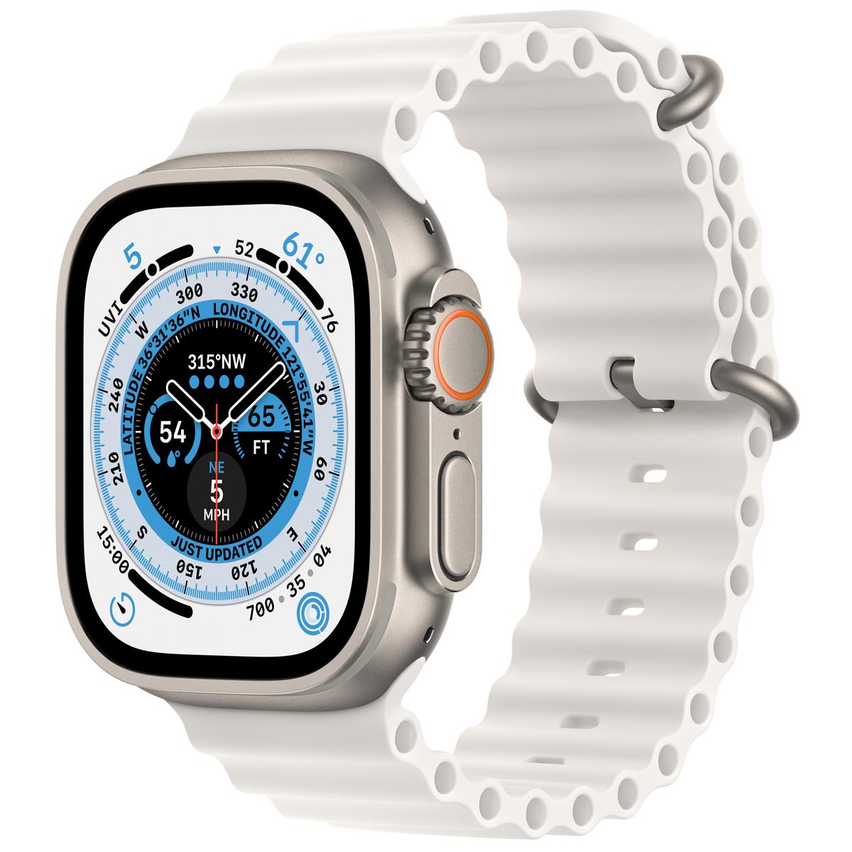 

Apple Watch Ultra GPS + Cellular, 49mm Titanium Case with White Ocean Band